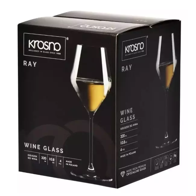 Kieliszki do wina białego Krosno Ray 360 ml opakowanie